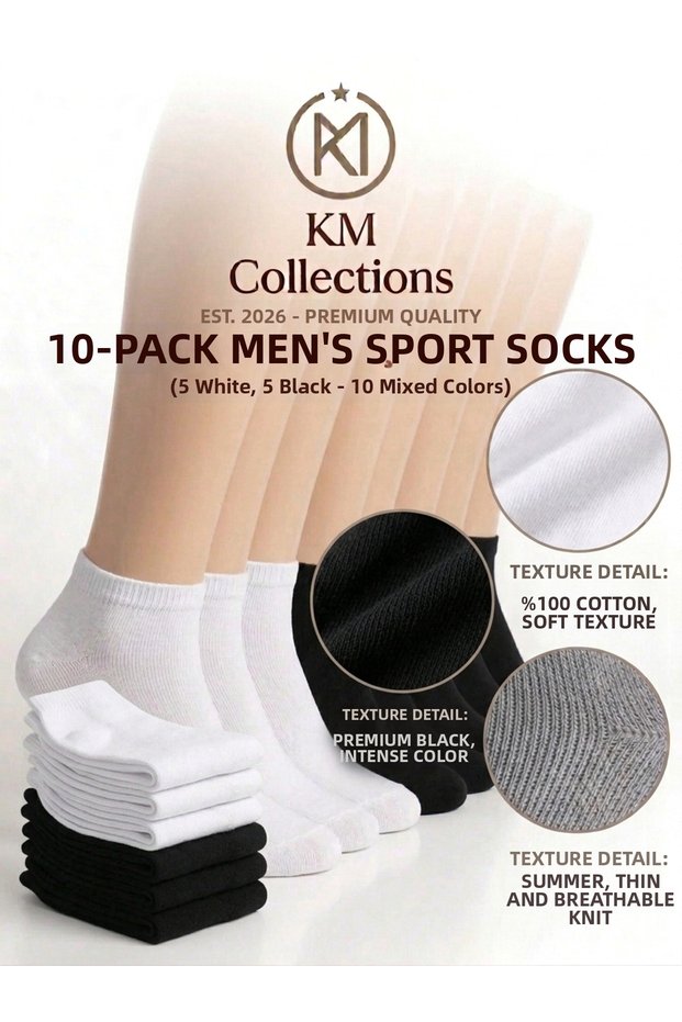 Economical Pack of 10 Men's Short Socks