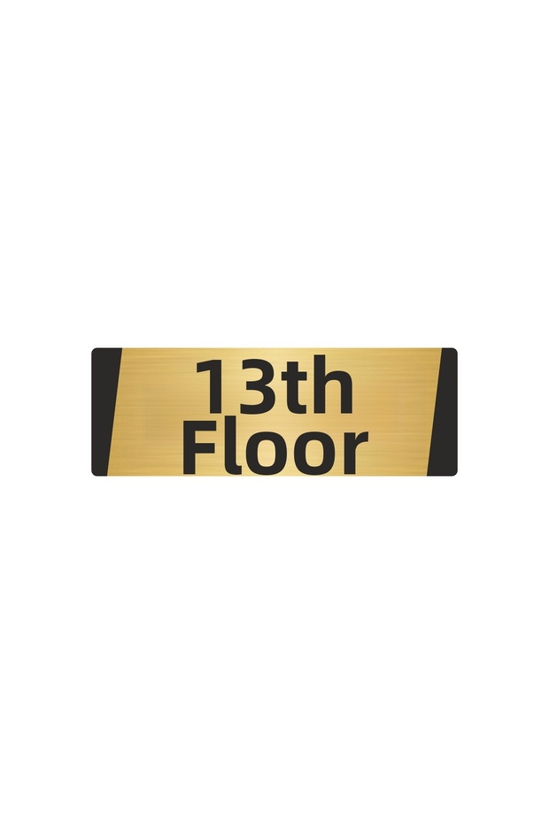 13. Kat Metal Warning Sign 10X20 cm Gold Color