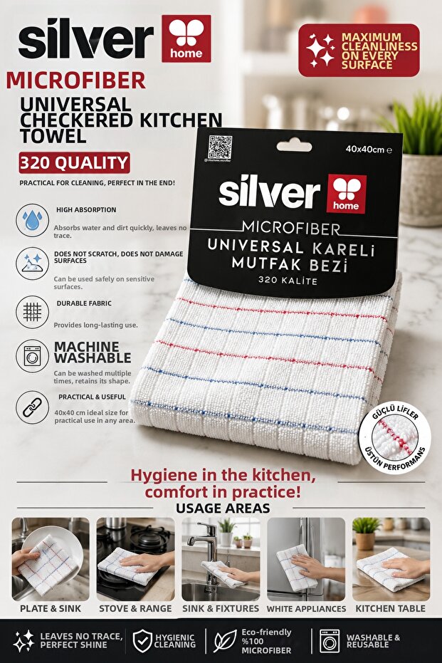 Microfiber Universal Checkered Kitchen Cloth