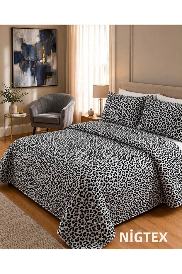 طقم لحاف مزدوج مبطن - غطاء سرير - 210x230