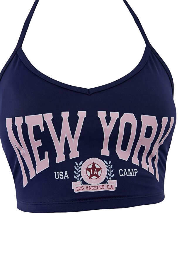 Slogan Detaylı Klora&Suya Dayanıklı Uzun Ömürlü LYCRA®XTRALIFEHipster Bikini Takımı TBESS26BT00164 - 5
