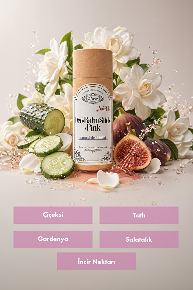 Deo Balm Stick Pink | Doğal Koltuk Altı Deodorant Roll On Vegan | Unisex 60 ml - 1