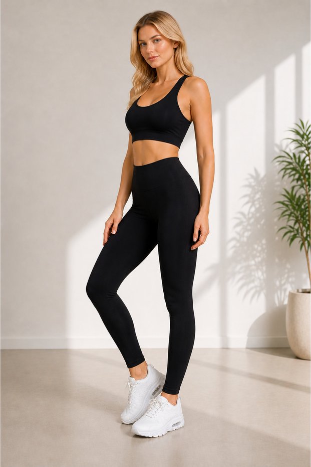 High Waist Flexible Summer Casual-Sports Leggings Black Color