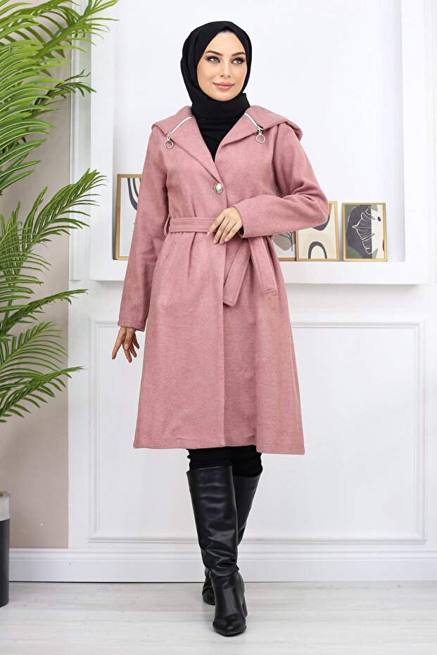 Hooded Kachet Coat Dusty Rose 19172