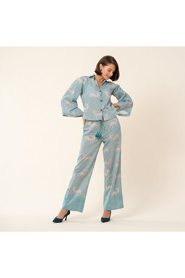 Gaya Green Cotton Trousers