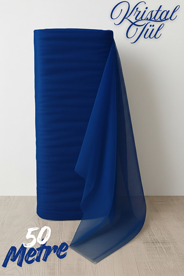 Cobalt Blue Crystal Tulle Length 50 Mt En Sabit 3 Mt Engagement Henna, Wedding, Bundle, Door, Birth, Party Decoration