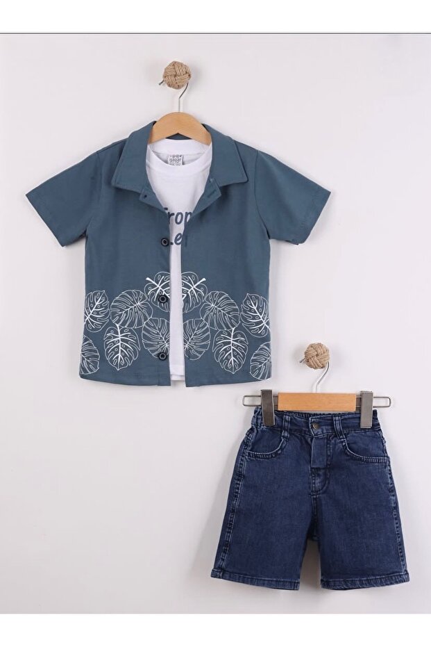 Lü Summer Suit Shirt T-Shirt Shorts Combination Tropical Patterned Comfortable Stylish Daily New Season