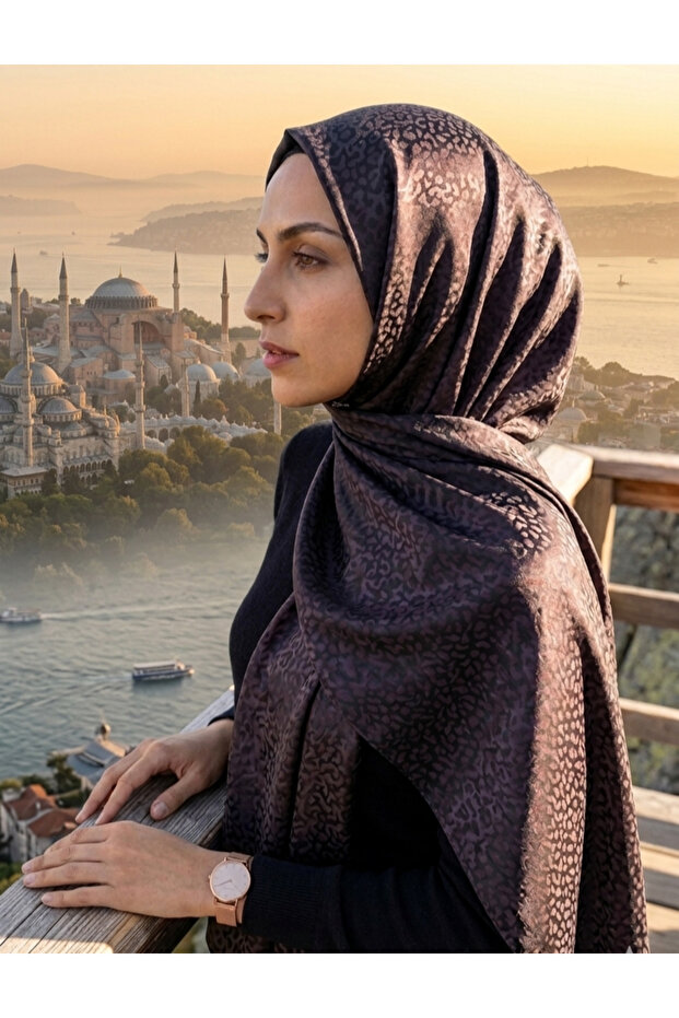 Leopard Pattern (Imported) Jacquard Shawl.