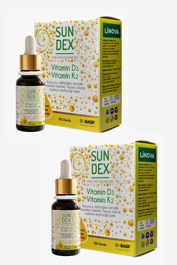 2 Pack Vitamin D3 K2 20 ml 500 Drops
