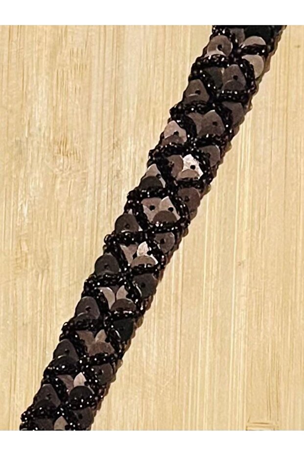 Brown Sequin Decorative Ribbon Width 1.5 cm 1 Meter