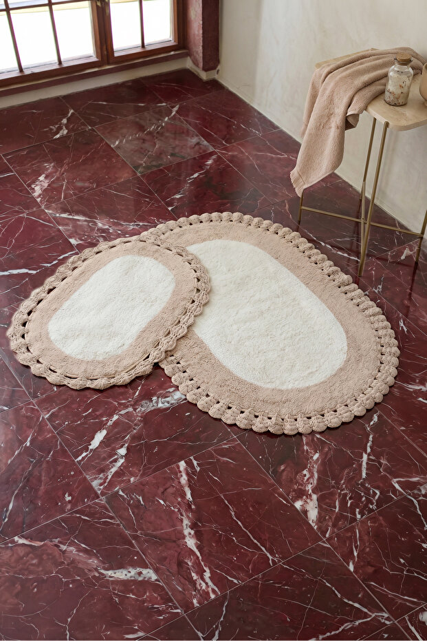 Bianca 100% Cotton Bath Mat Ecru 40x60+60x90