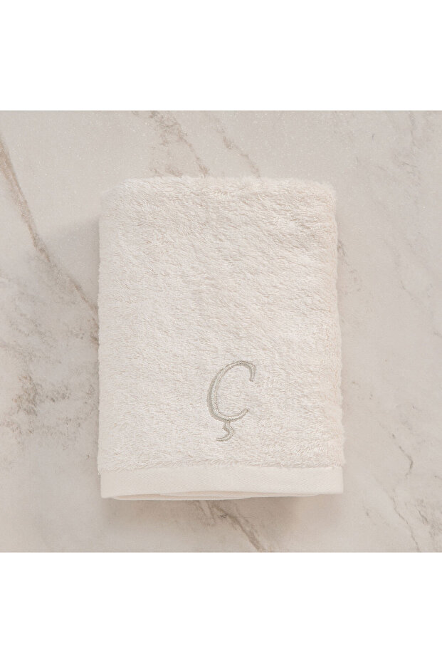 Solid Embroidered Face Towel (Y) 50X90 Ecru
