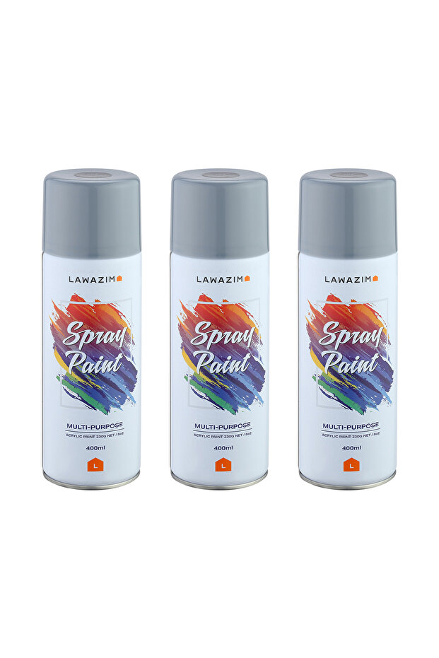 Spray Paint Set 3pcs 304 Dark Grey - 400ml Quick Dry Multi Surface