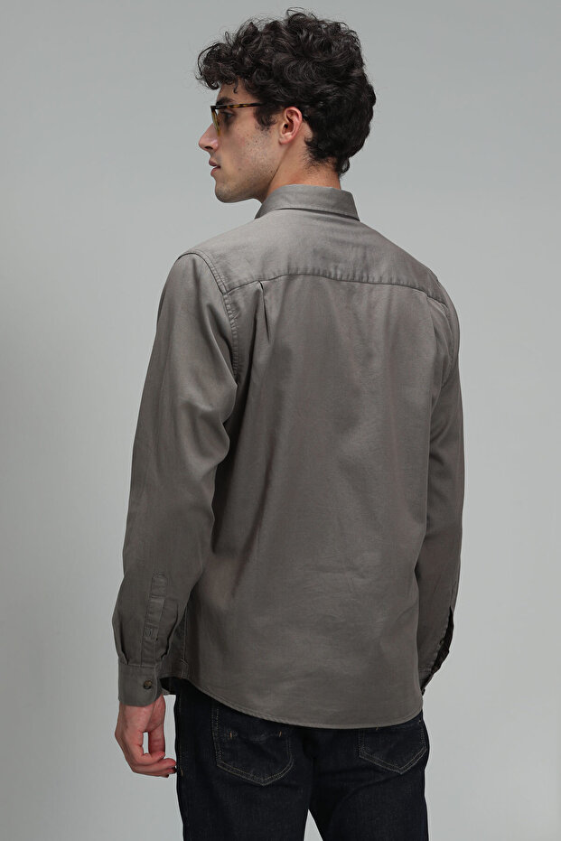 Ανδρικό πουκάμισο Quel Basic Regular Fit Khaki - 6
