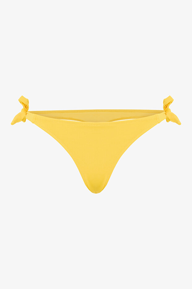 Yellow String Low Waist String Bikini Bottom - 4