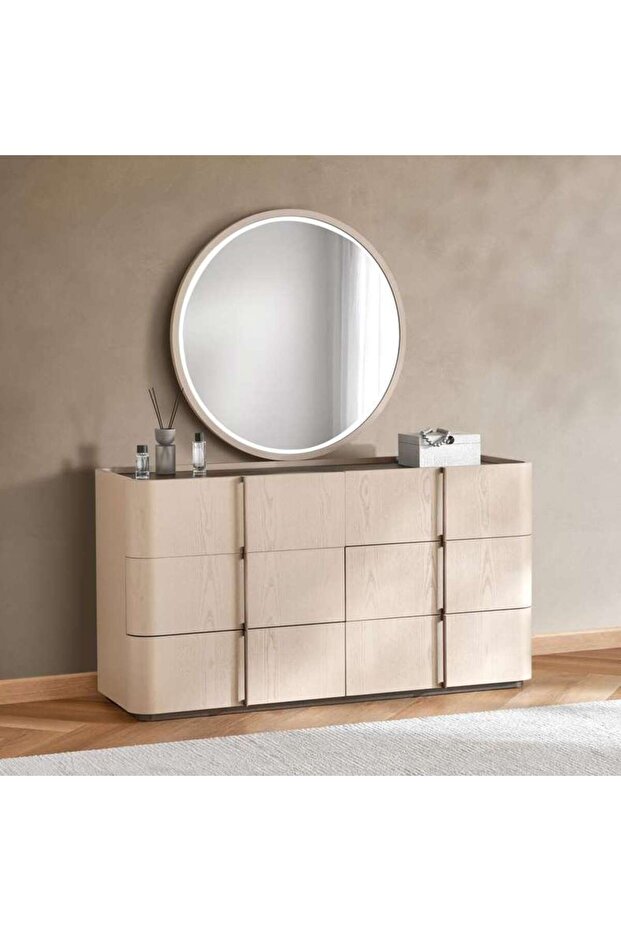 Amelia Dresser With Mirror White Grey