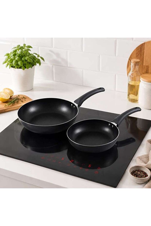 Essentials 2-Piece Fry Pan - Black