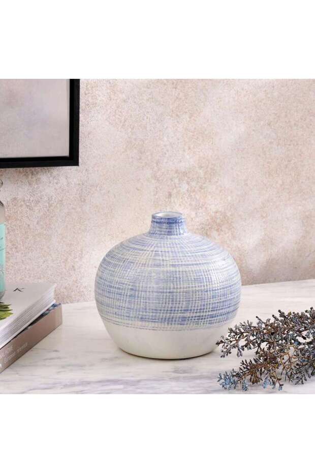 Marilyn Ceramic Vase 17x17x15cm- Blue