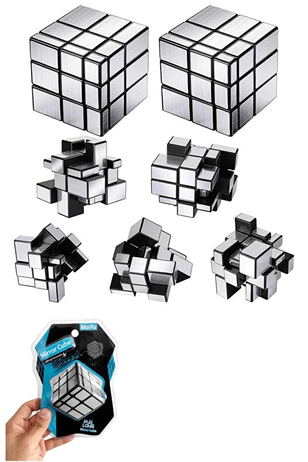 مكعب مرآة Moyu 3x3 مكعب ذكي فضي لامع مكعب ذهني مكعب روبيك