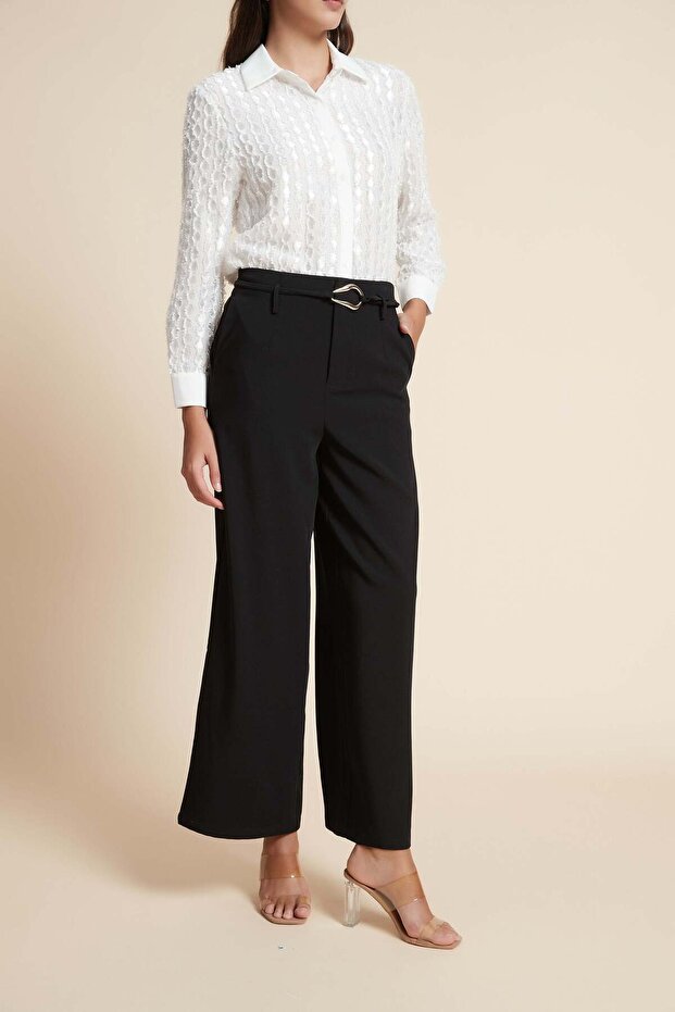 Solid Wide-Leg Pants - 2
