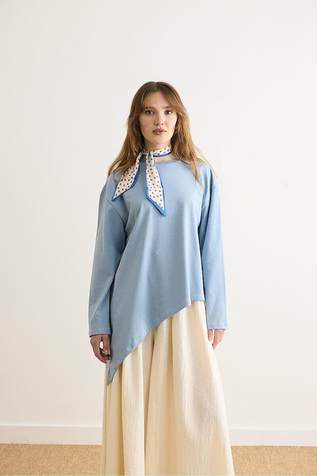 Asymmetric T-Shirt Smoke Blue