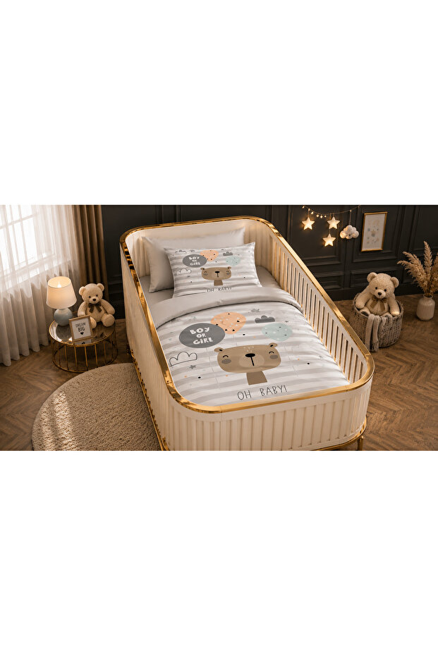 Oh Baby Teddy Bear Single Digital Baby Bedding Set