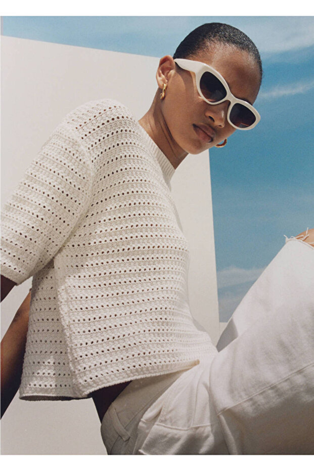 Strickpullover mit durchbrochenem Detail - 6