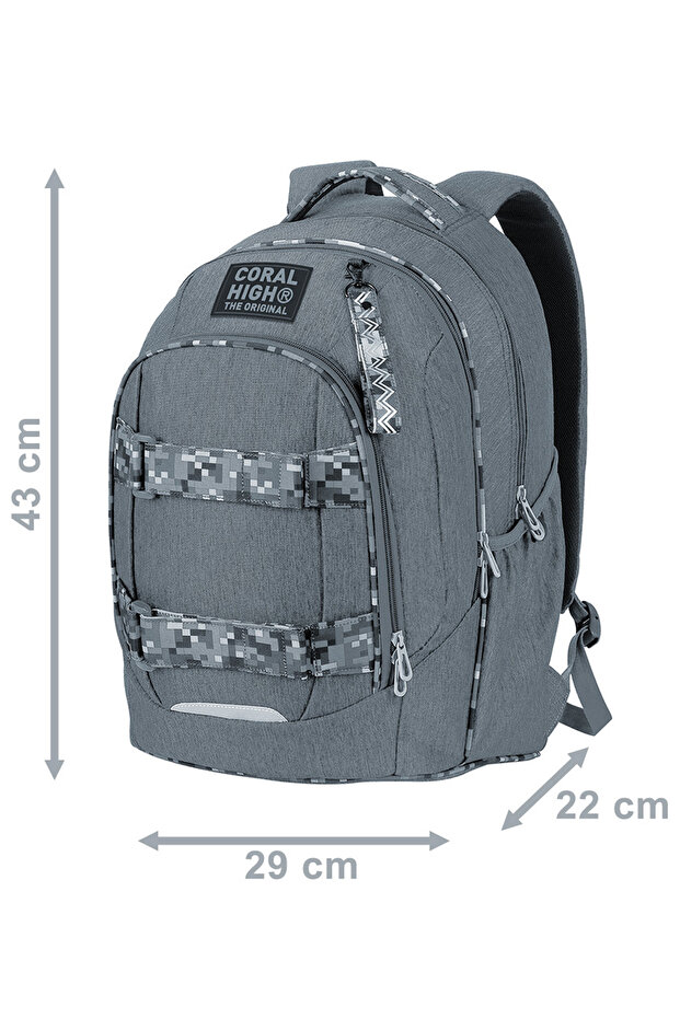 Multicolor Patterned School Backpack 24438 - 5