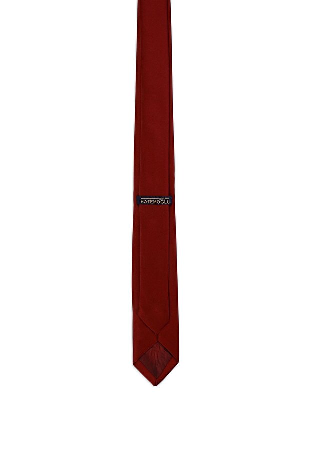 Bordo Düz Klasik Micro Kravat - 6