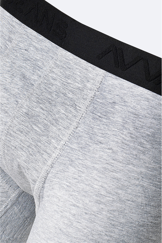 Erkek Gri Basic Pamuklu Tekli Regular Fit Boxer B009510 - 3