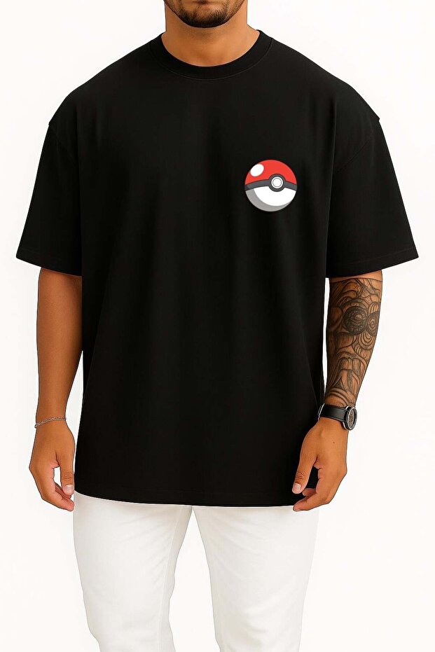 Oversized Haunter Pocket and Back Design Unisex T-Shirt