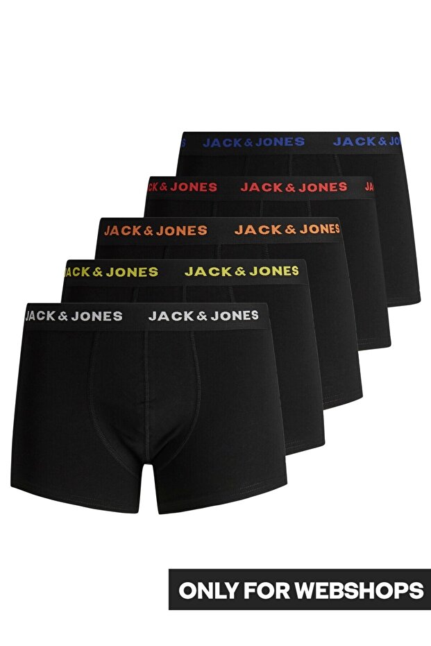 Jack Jones Men's Mixed Color Cotton 5-Pack Boxer 12167028