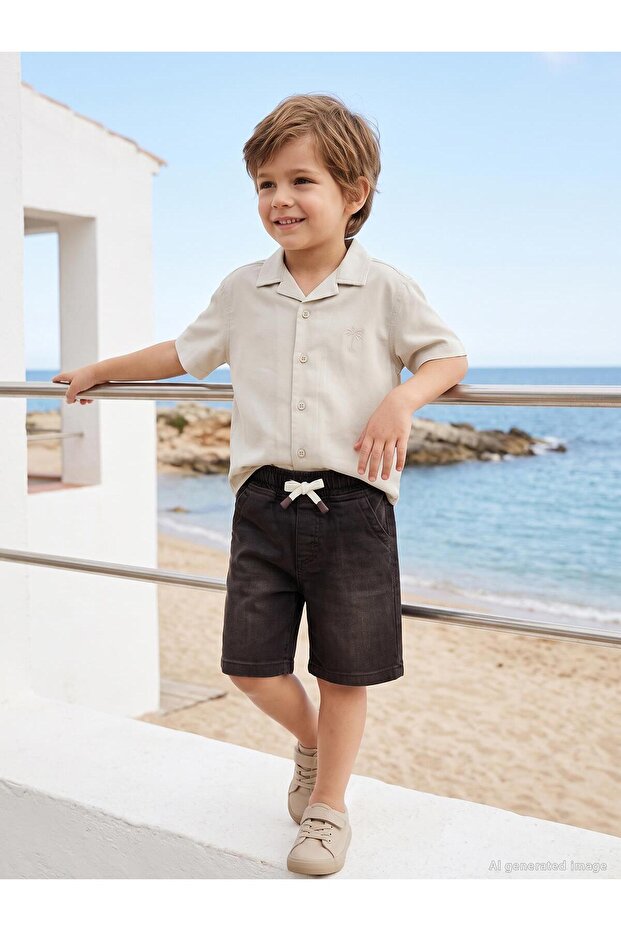 Lace-Up Basic 2-5 Years Old Capri - Brown