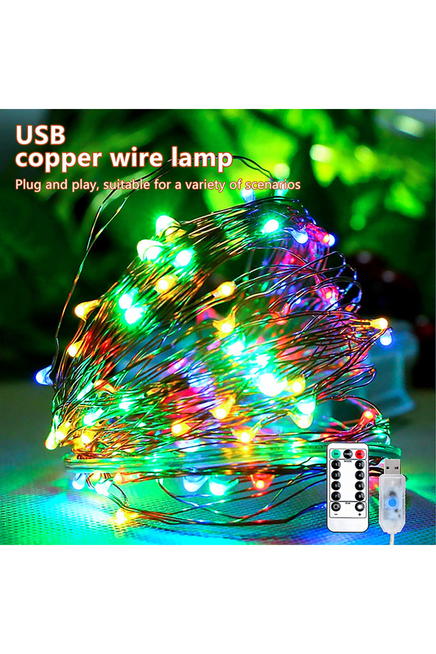 10M Multicolor 5M/10M/20M USB LED String Lights Copper Silver Wire Garland Light Waterproof Fairy Li