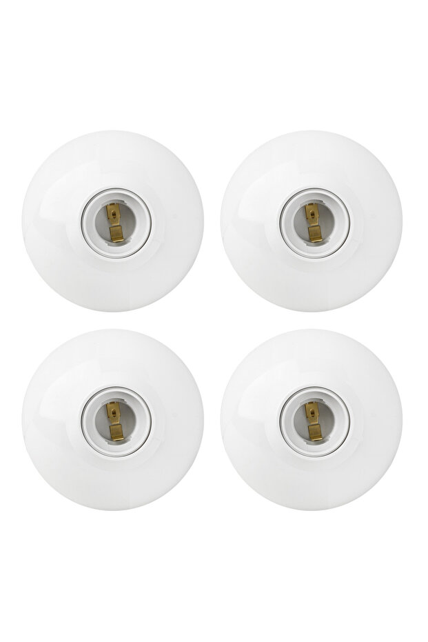 E27 C3303.PL-4pcs حامل لمبة LED E27 قابل للتركيب بنفسك، قاعدة مقبس دائرية، 850 ° مقبس مصباح معلق مقاوم للحريق