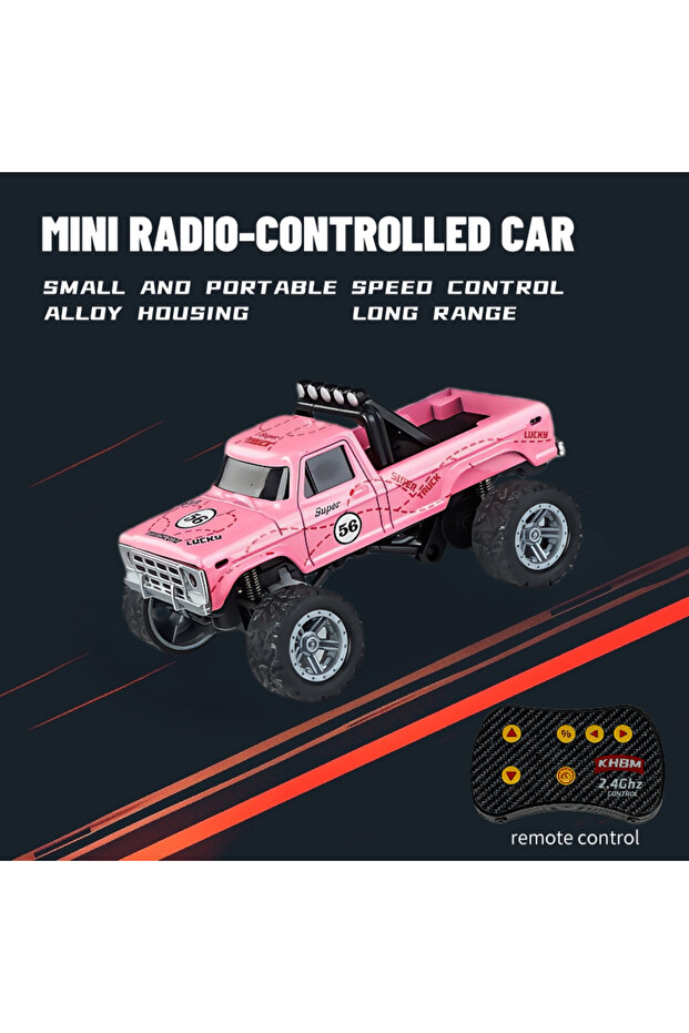 HB09 Pink New RC Car MINI Alloy 1/64 Remote Control Car Convenient to Carry 60 Minutes of Work Time