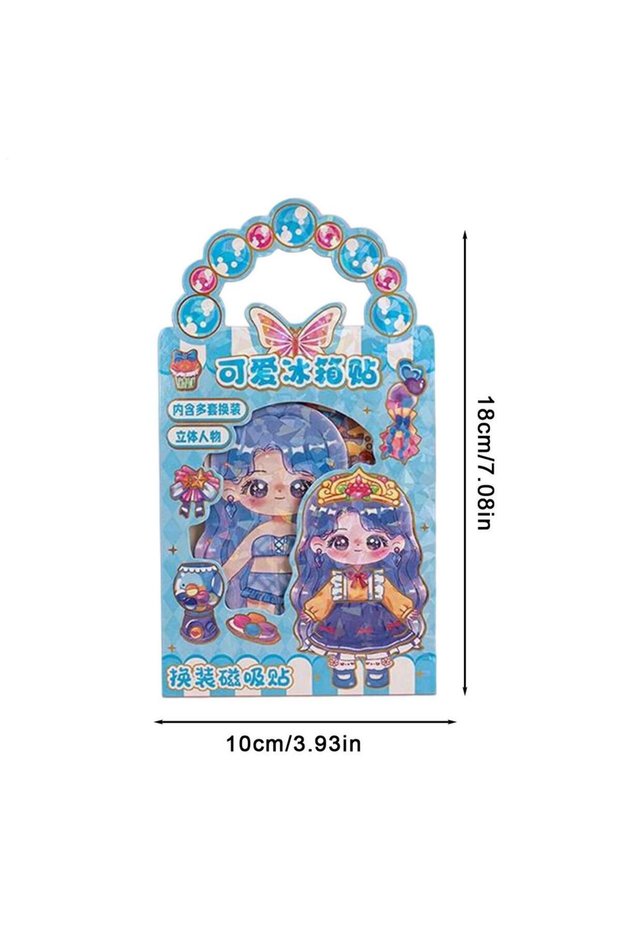 C 3D Magnetic Dress Up Doll Toy Set With Stand Reusable Mix & Match Outfits Montessori Travel Toys .