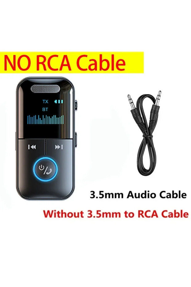 لا حاجة لكابل RCA، محول بلوتوث 5.4 AUX، جهاز استقبال/إرسال صوتي، مقبس 3.5 ملم، شاشة LED للسيارة/المنزل