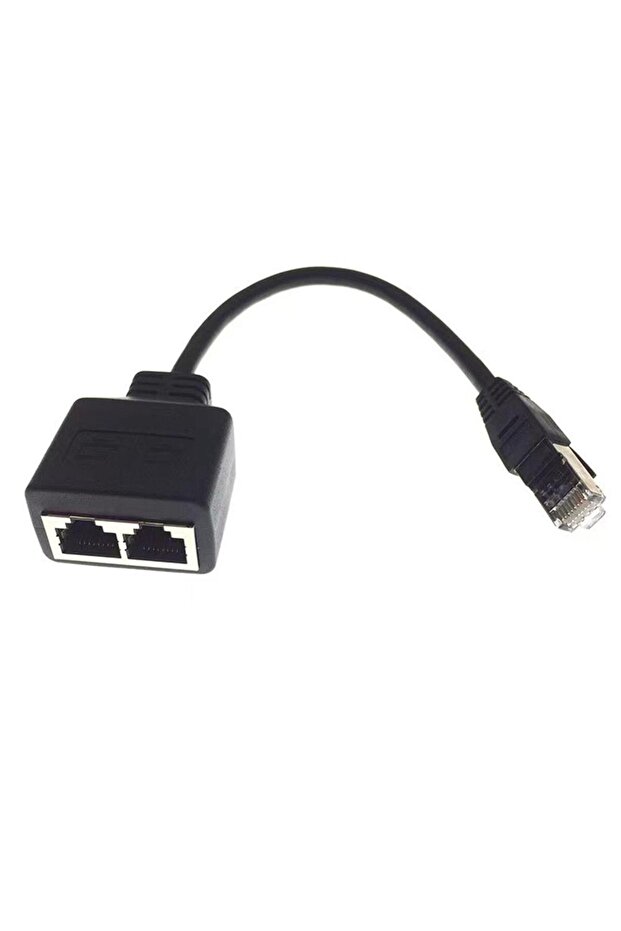محول شبكة إيثرنت RJ45 أسود، موزع إيثرنت 1 إلى 2 كابل مناسب لـ Super LA