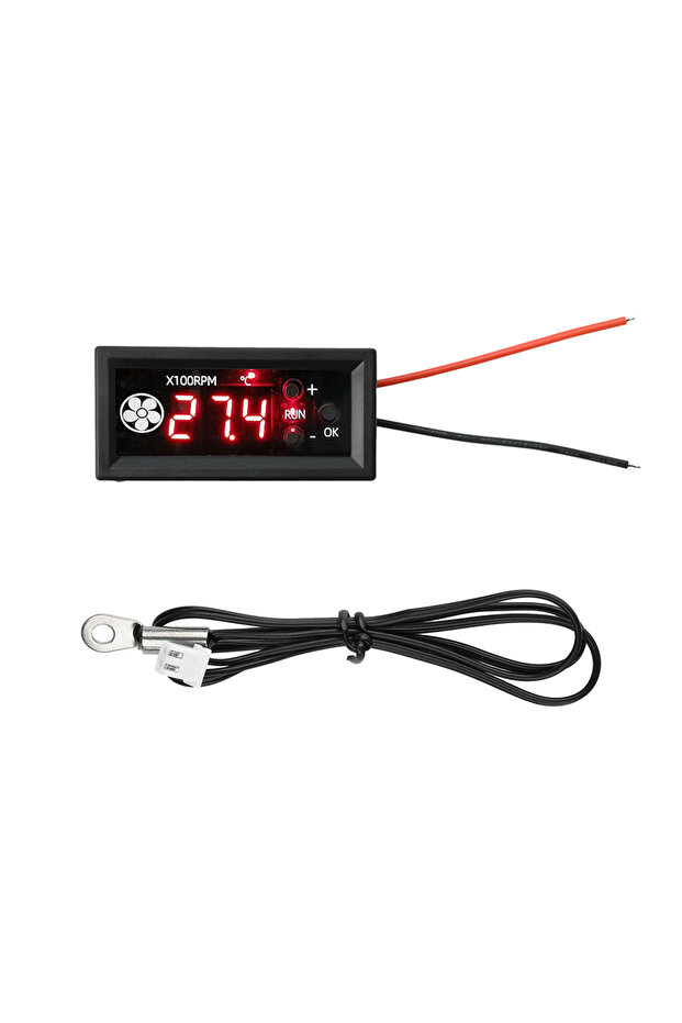 Red Black 4 Wire PWM Fan Temperature Speed Controller 12V 3A Digital Display Temperature Speed Chass