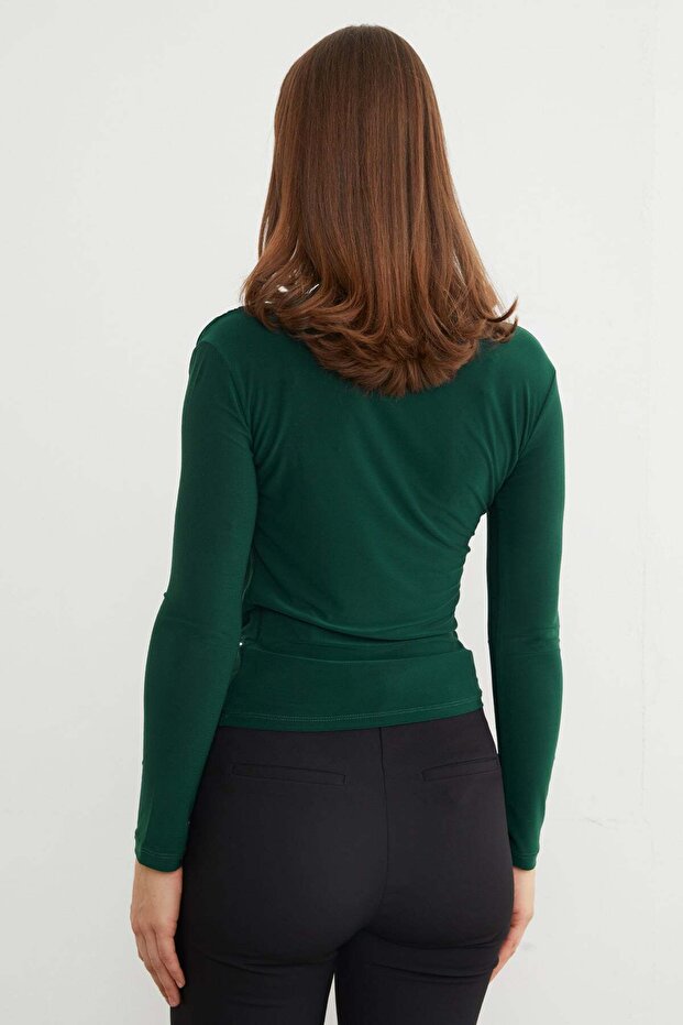 Basic Side Gathered Blouse - 8