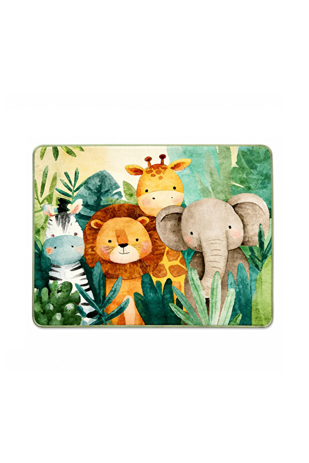 Wild Animals Cushion Play Mat Rug – Soft Padded Carpet with Non-Slip Backing