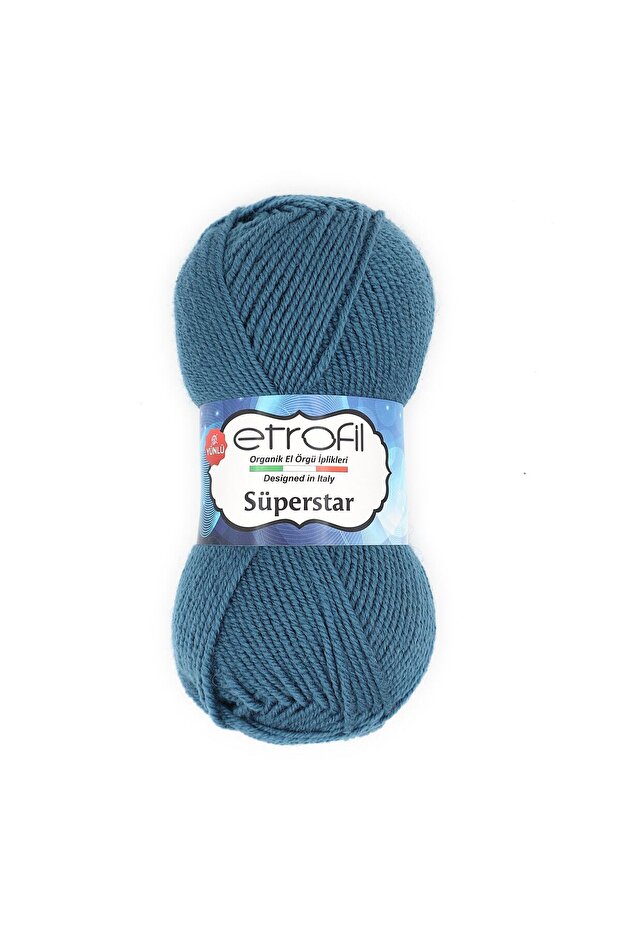 Superstar Knitting Yarn Petrol Blue 25% Wool 75% Acrylic 100g 170m (75096)