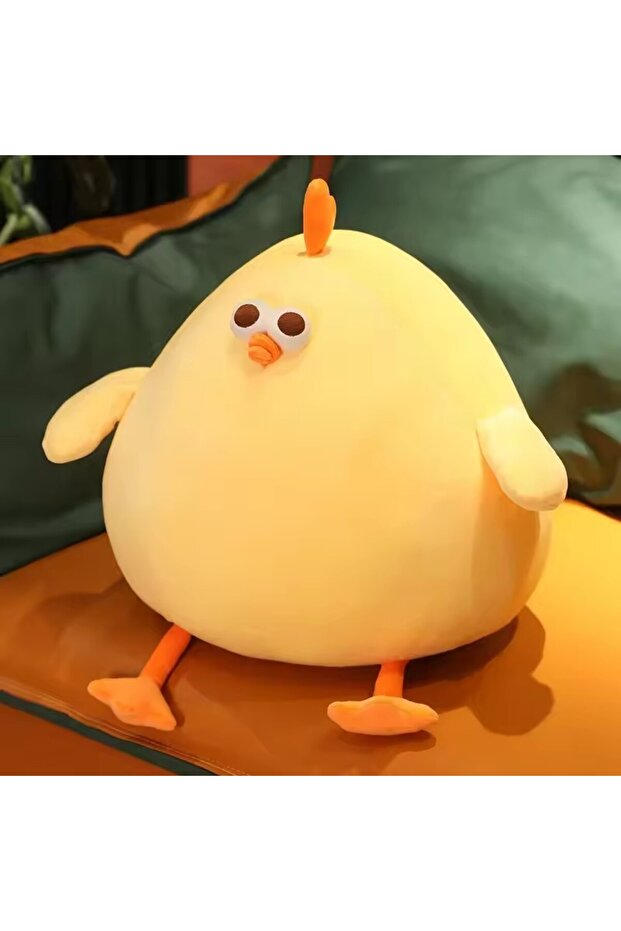 65CM Yellow Funny Fat Chicken Plush Toys Pillow Soft Simulation Cute Plushie Dolls Neck Pillow Stuff