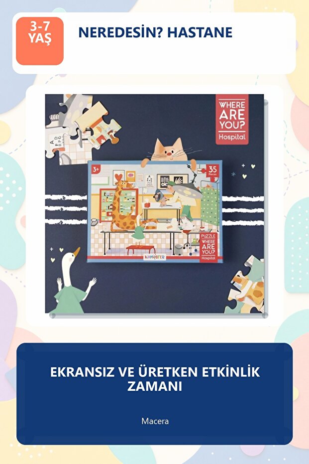 Where Are You? Hospital Educational Puzzle and Jigsaw Puzzle for Children Aged 3-7