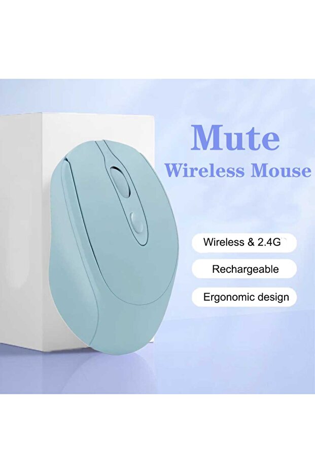 Blue Rechargeable Wireless Gaming Mouse 2.4G Bluetooth-Compatible Wireless Mouse USB Silent Gamer Mi