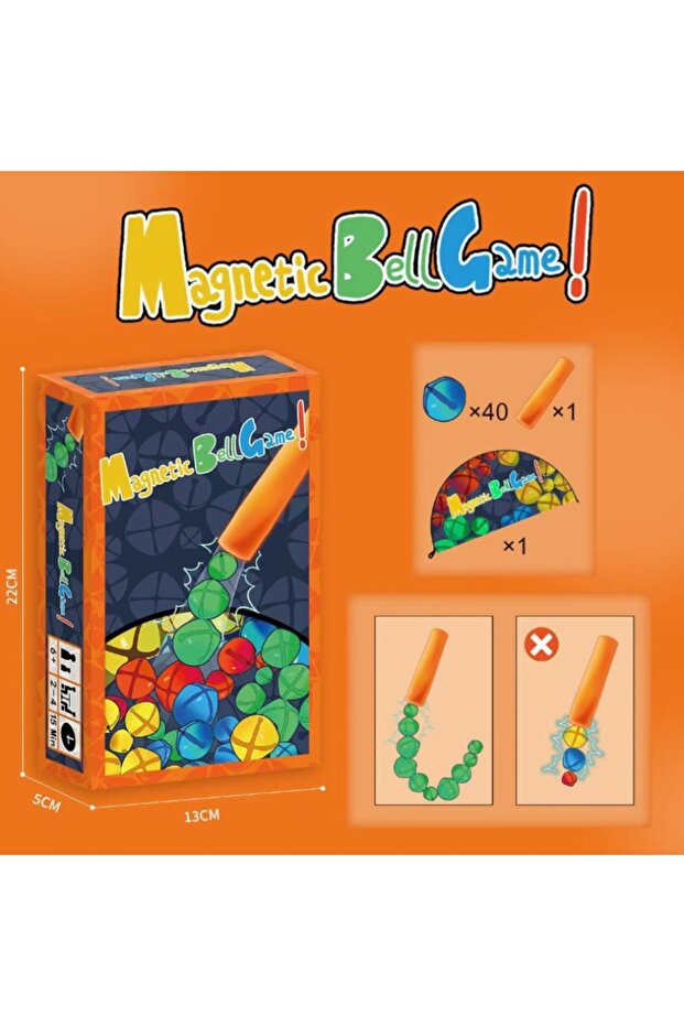 Light Grey Family Interactive Game with Magnetic Wand and Colourful Bells Parent Children Puzzle Boa