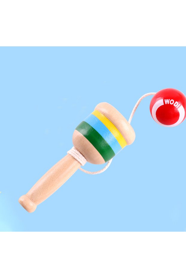 Red Wooden Skills Cup,Throw and Catch Ball,Traditional Game for Kids Hand Eye Coordination Education