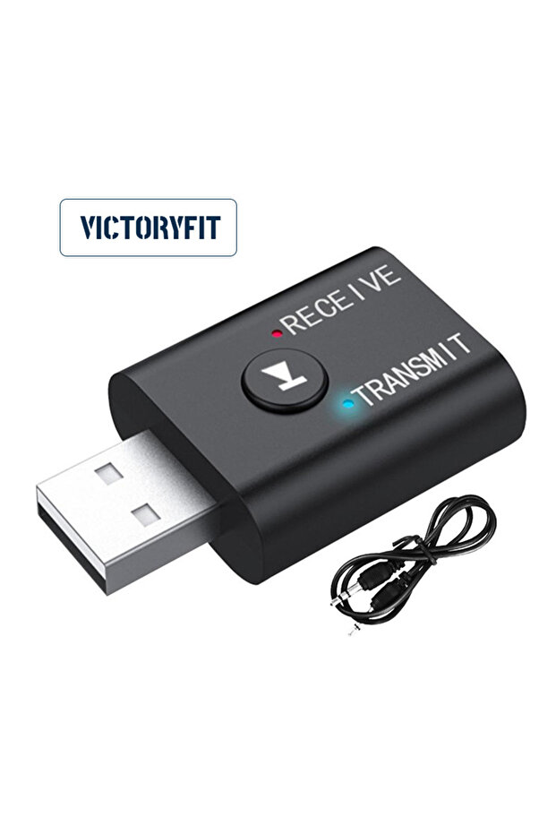 محول صوت بلوتوث أسود، جهاز إرسال واستقبال بلوتوث USB، جهاز إرسال واستقبال صوتي 2 في 1