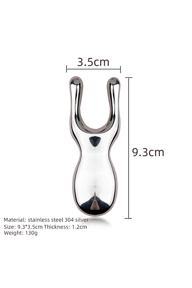 Silver Stainless Steel Nasal Scraper, Facial Nose Relaxation Massage Tool, Eye Massage Device, Acupo